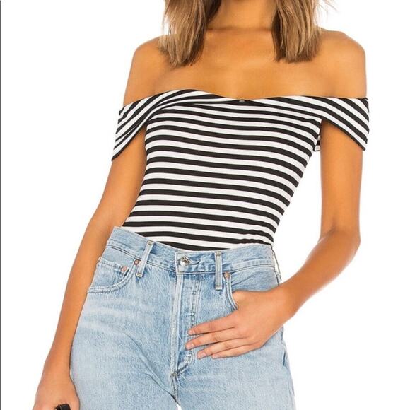NWT Revolve About Us Joey off the shoulder striped top 1X - Picture 1 of 8